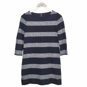 J. Crew Womens 3/4 Sleeve Stripe Scoop Neckline Shift Tunic Dress Sz XS